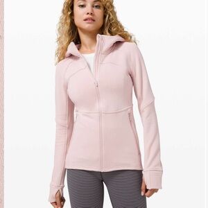 Lululemon Fleece Flurry Pink Hooded Jacket "Mink Berry" Size 8 Water-Repellent